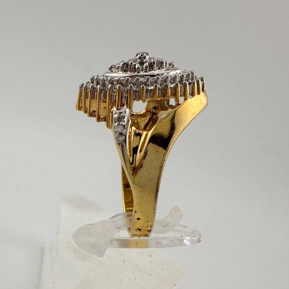 Marquise Cut 1/2 Carat Diamond Ring - Gold Overlaying Sterling Silver Size 8 - Picture 10 of 16